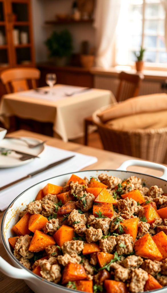 ground turkey sweet potato bake